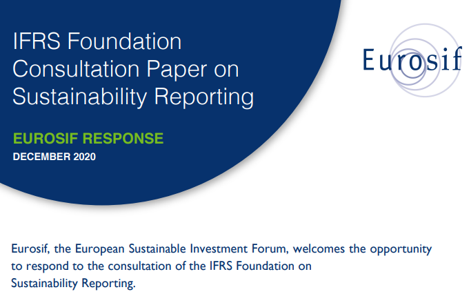 Eurosif responds to the IFRS Foundation consultation on sustainability reporting standards