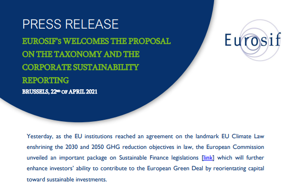 Press Release – Sustainable Finance Package European Commission