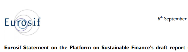 Social Taxonomy and extended Environmental Taxonomy – Eurosif position