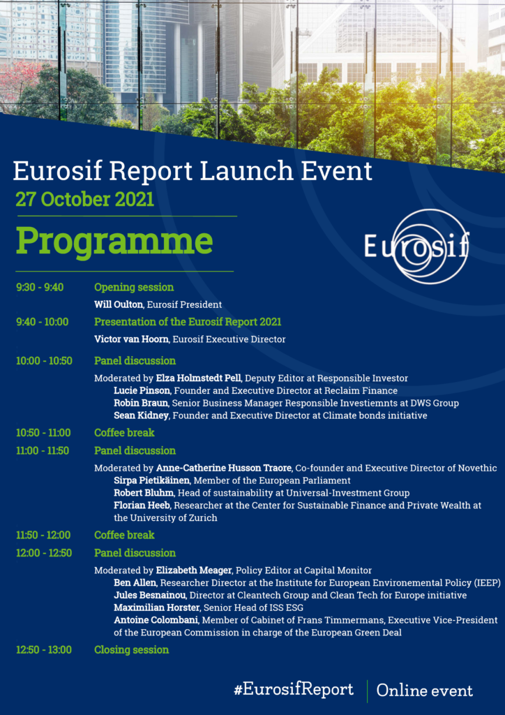 Eurosif Report 2021 Launch event