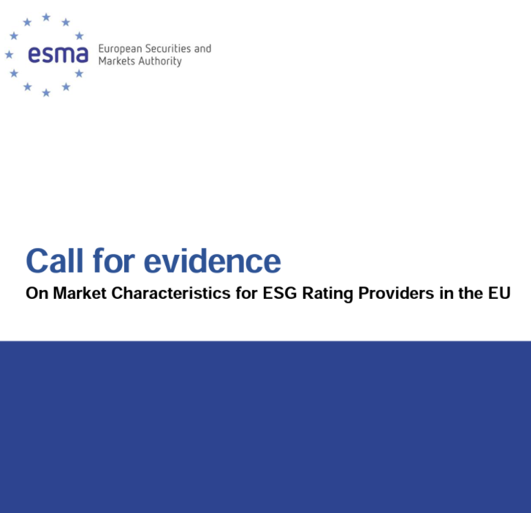 ESMA calls for evidence on market characteristics for ESG rating providers in the EU