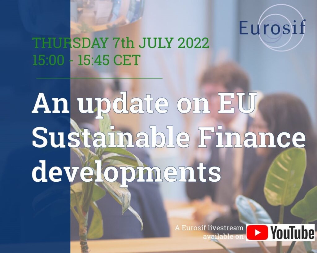 Monthly Sustainable Finance Update – July Edition