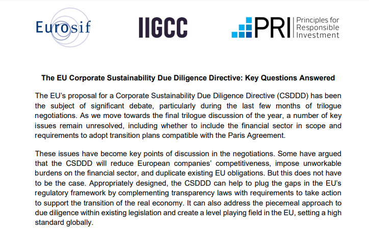 The EU Corporate Sustainability Due Diligence Directive: Key Questions Answered