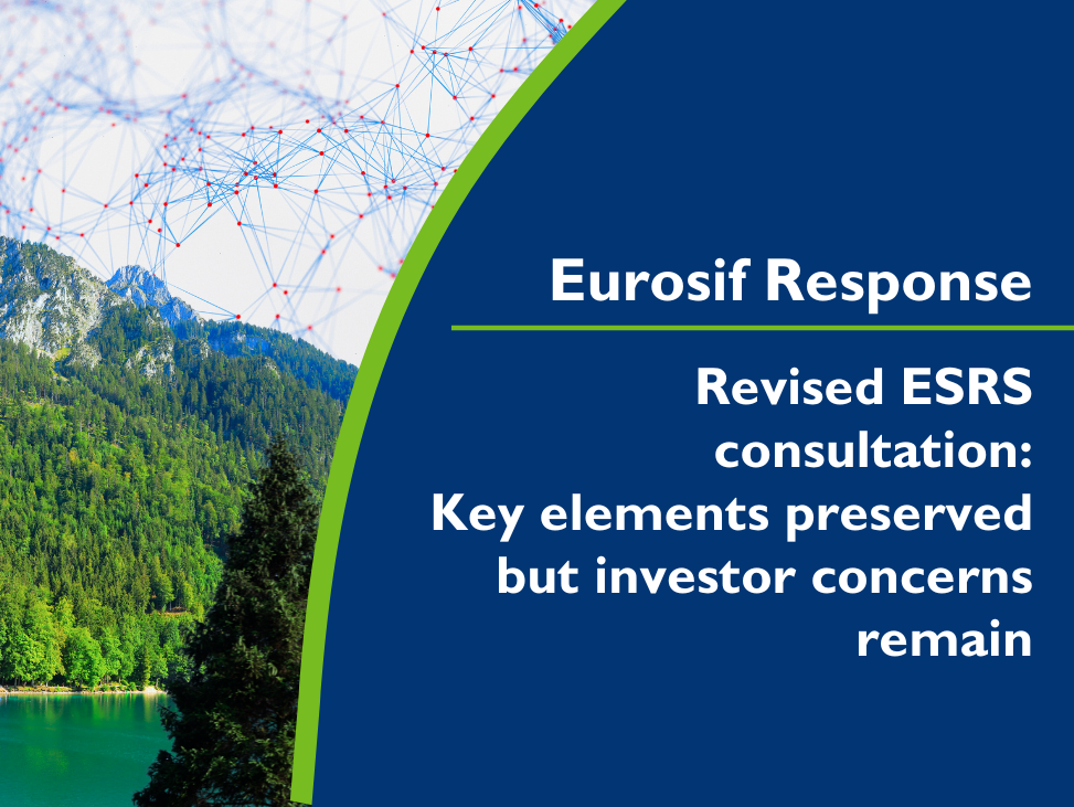 Eurosif response to revised ESRS consultation: key elements preserved but investor concerns remain